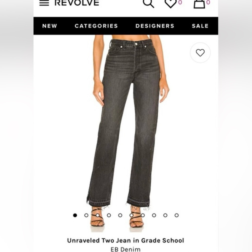 EB Denim Black Straight Leg Jeans - Picture 3 of 4